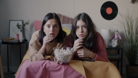 sisters watching a movie