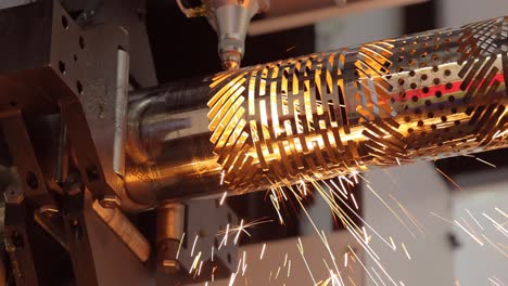 cnc laser cutting of metal, modern industrial technology.