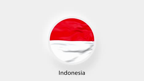 indonesia circular flag loop. animated national flag of indonesia. realistic indonesia flag waving. 4k