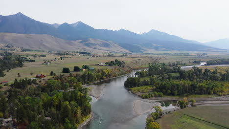 aerial panoramic view of autumn countryside