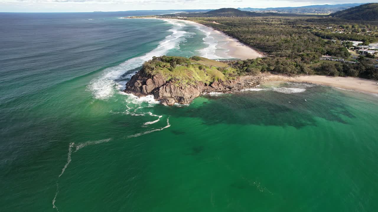 Norries Headland And Cabarita Beach In New South Wales, Australia - Drone Shot