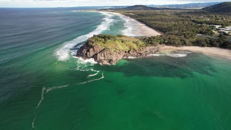 norries headland and cabarita beach in new south wales, australia - drone shot