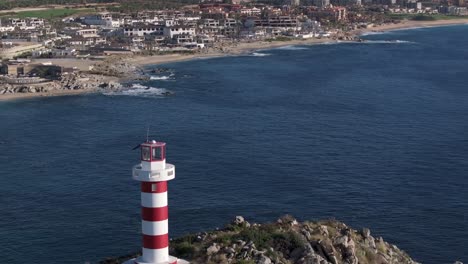 El-Encanto-Lighthouse-On-Promontory-In-Cabo-San-Lucas,-Baja-California-Sur,-Mexico