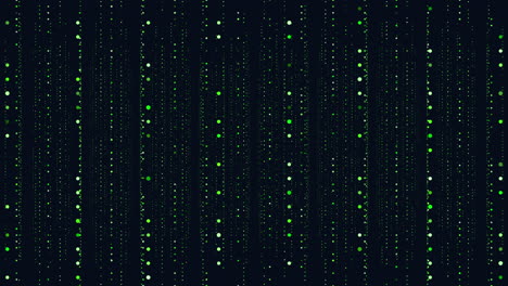 symmetrical grid of green dots on black background
