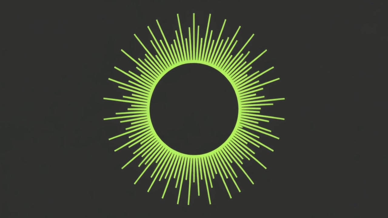 Animated Circular Green Audio Waveform on Dark Background