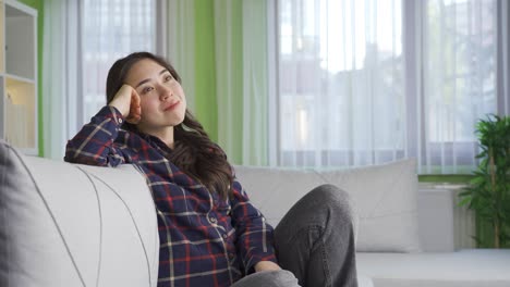 vibrant asian teenage girl smiling in positive mood.