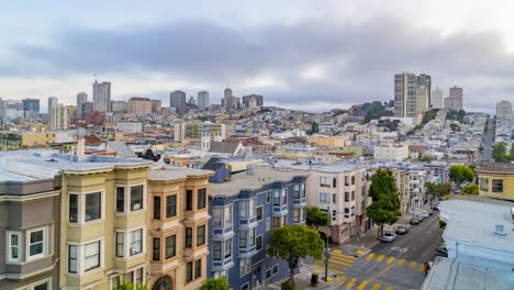 lapso de tiempo: paisaje urbano de san francisco, barrio y calles