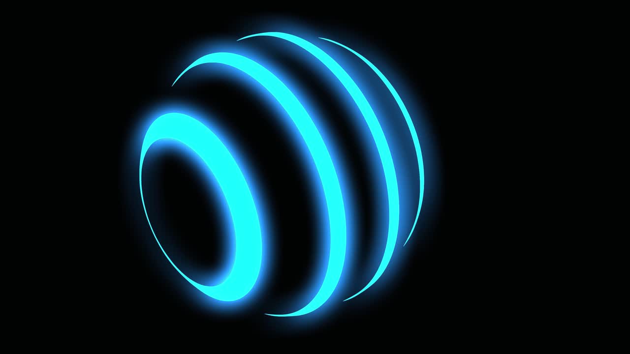 esfera brillante abstracta de neón o bola futurista - bucle de 4k