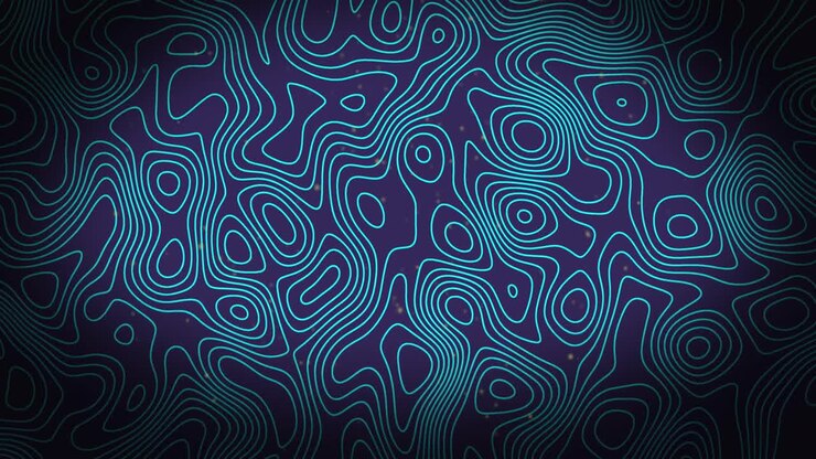 Animation of topography patterns in seamless pattern against blue background