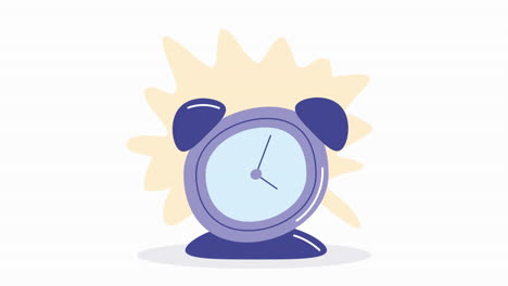 purple alarm clock timer animation