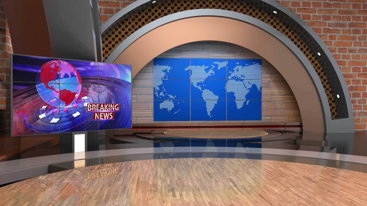 el bucle de fondo del estudio de noticias virtual en 3d