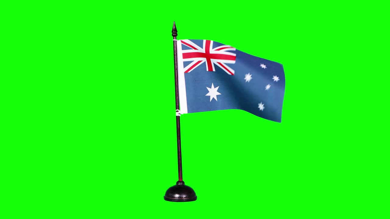 Australia flag waving in the studio