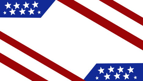 animation of american flag with stripes and stars moving over white background