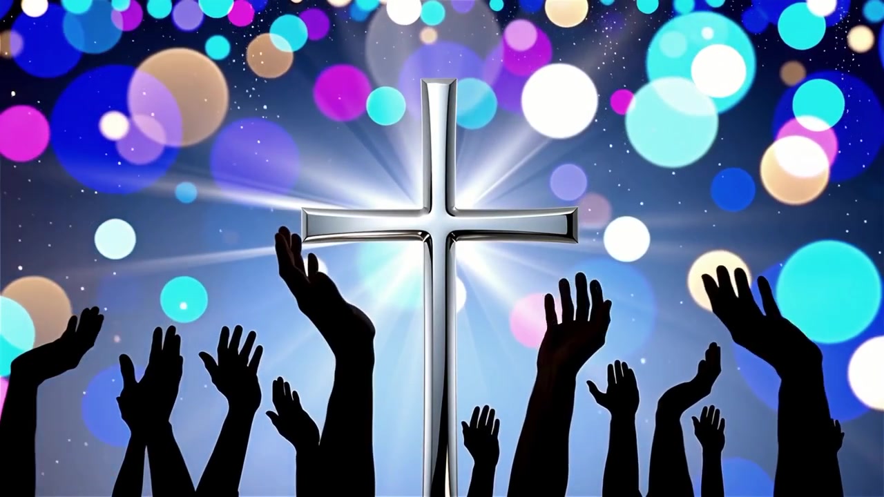 Christian Cross Heavenly Light Worship Background