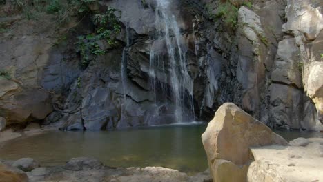 Natural-Pool-Below-The-Yelapa-Waterfall-At-Summer-In-Yelapa,-Jalisco,-Mexico