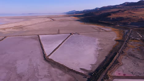 salinas rosadas en utah cerca del gran lago salado, antena