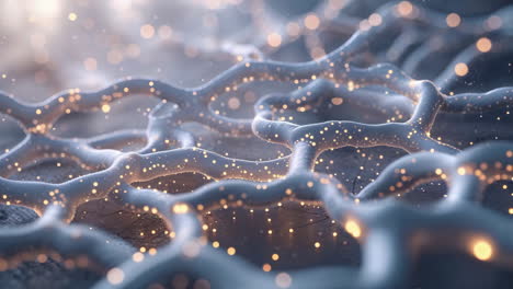 abstract neural network with glowing connections
