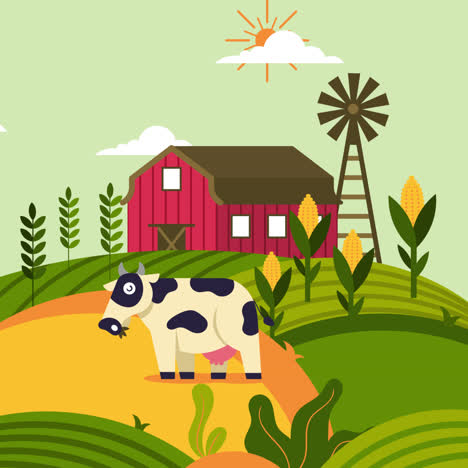 farm scene illustration