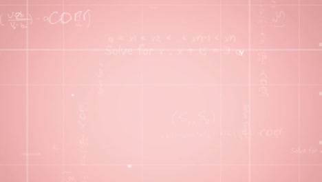 Animation-of-mathematical-equations-over-pink-background