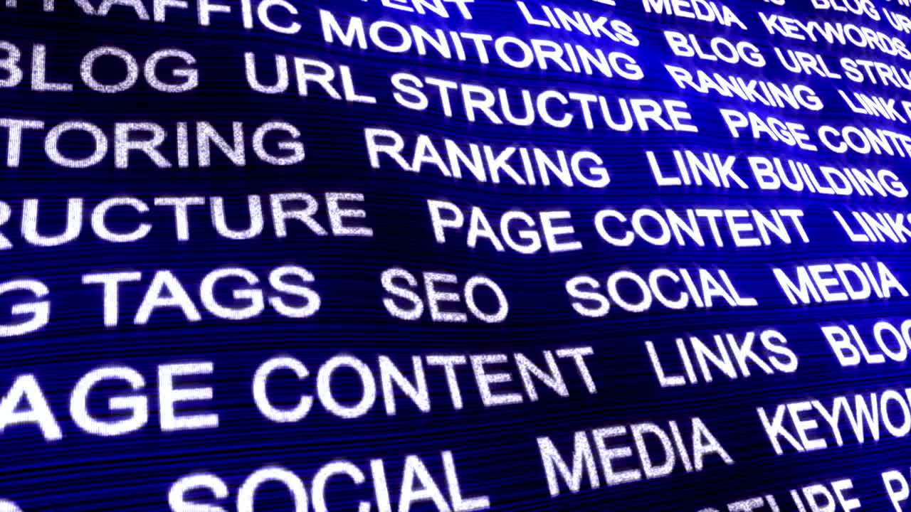 SEO Keywords Animation, Rendering, Background, Loop