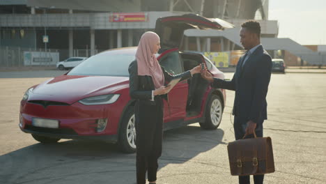 business transaction for an electric car