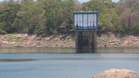 static shot of the pumping station on lake alajuela supplying panama with water