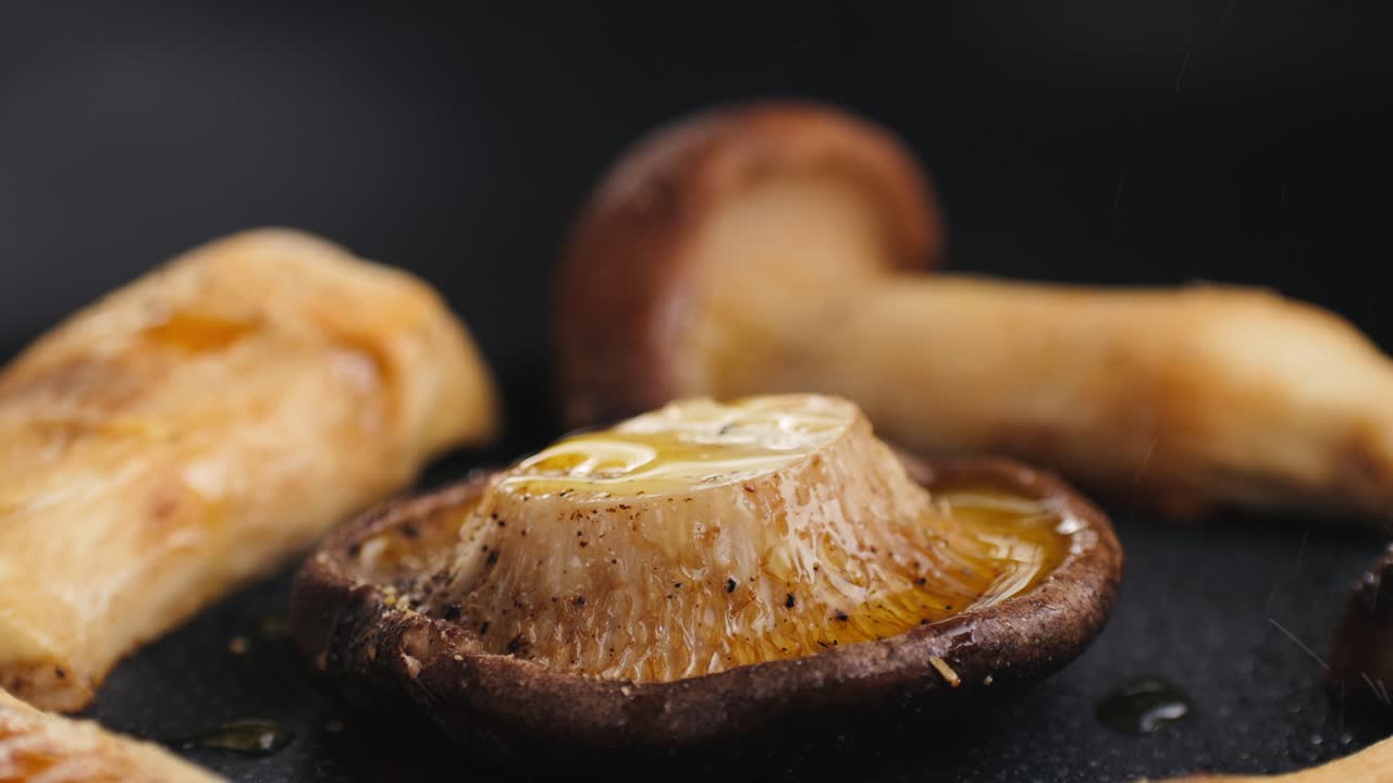 Seared Mushrooms in a Pan