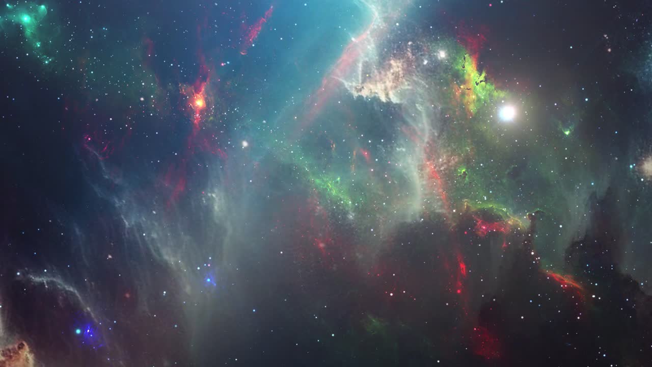 vista del espacio a través de las estrellas y nebulosas