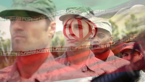 Animation-of-flag-of-iran-over-soldiers