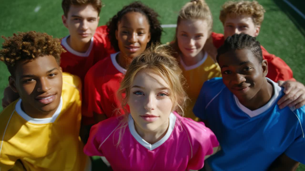 Group of high school soccer players