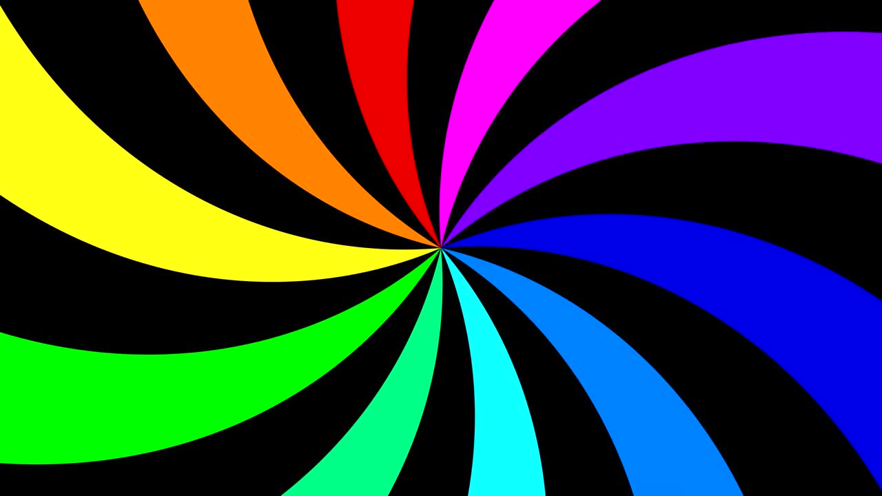 remolino espectral del arco iris que gira rápidamente en sentido contrario a las agujas del reloj, bucle sin costuras