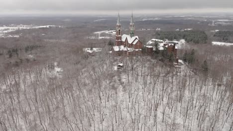 Cinematic-Aerial-View-of-Historic-Holy-Hill