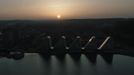 sunset over architecture in denmark