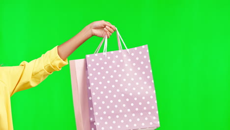 shopping bags, green screen