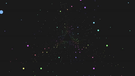 vibrant array of colorful dots in circular formation on black background