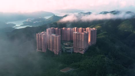 Clouds-reveal-towering-apartment-in-Jardine's-lookout-mountain-Hong-Kong