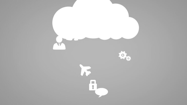 Cloud computing concept with apps