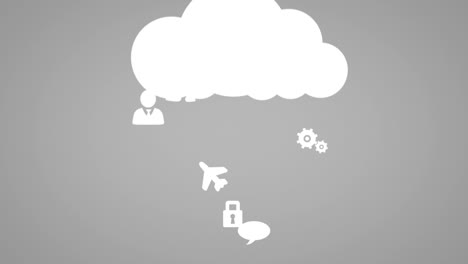 Cloud computing concept with apps
