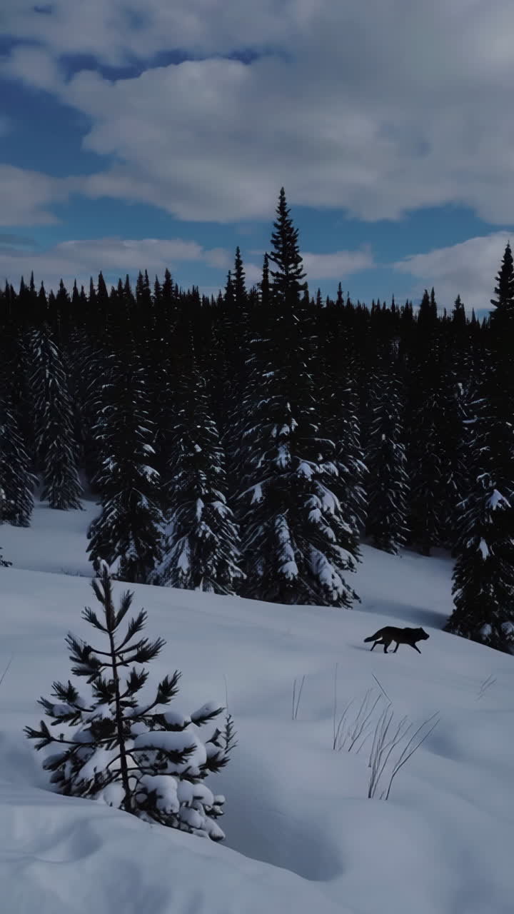 Winter Forest with Wolf