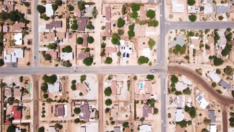 yucca valley, california - aerial street view for neighborhoods, houses, and cars, streets