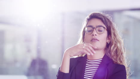 Face,-business-and-woman-with-a-laptop