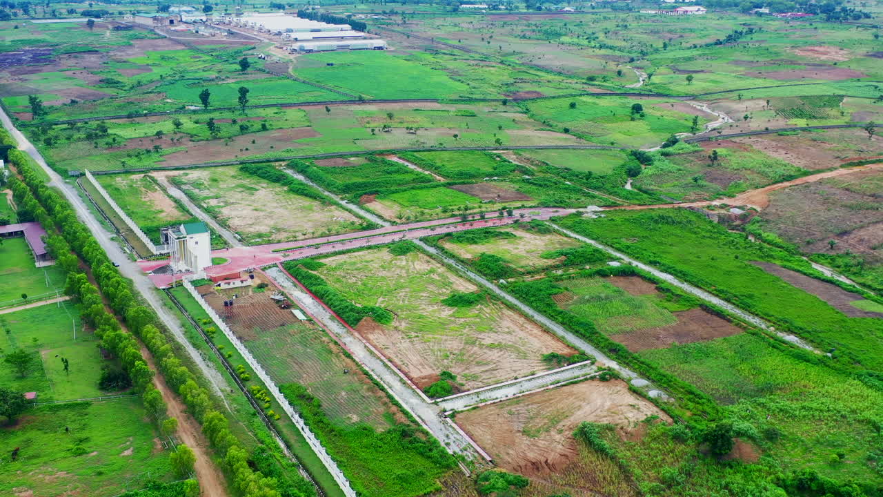 Estate land development real estate in Kuje 5 suburb of Abuja, Nigeria - aerial flyover