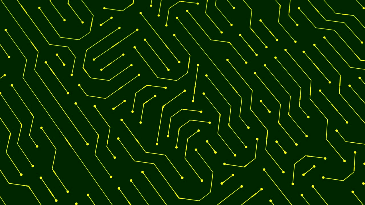 animación de las conexiones de una placa de circuitos