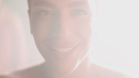 close-up portrait of a smiling woman