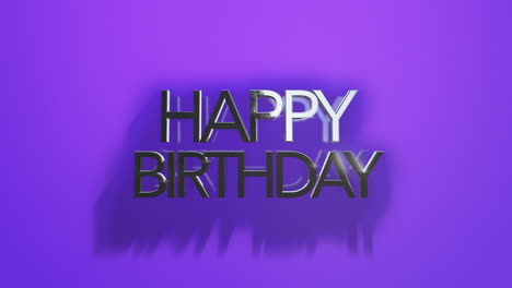 feliz cumpleaños moderno en textura degradada púrpura