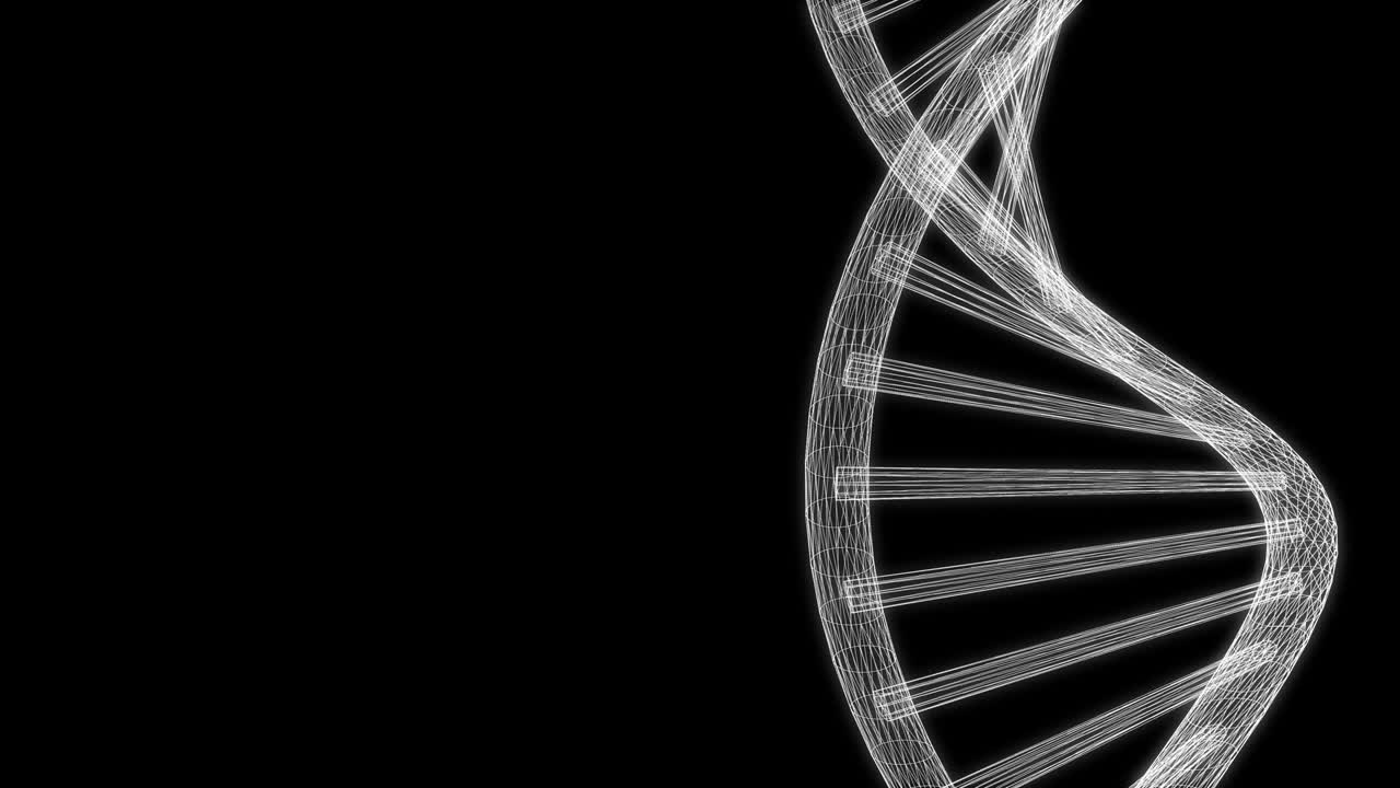 pantalla holográfica 3d de la cadena de adn girando en bucle