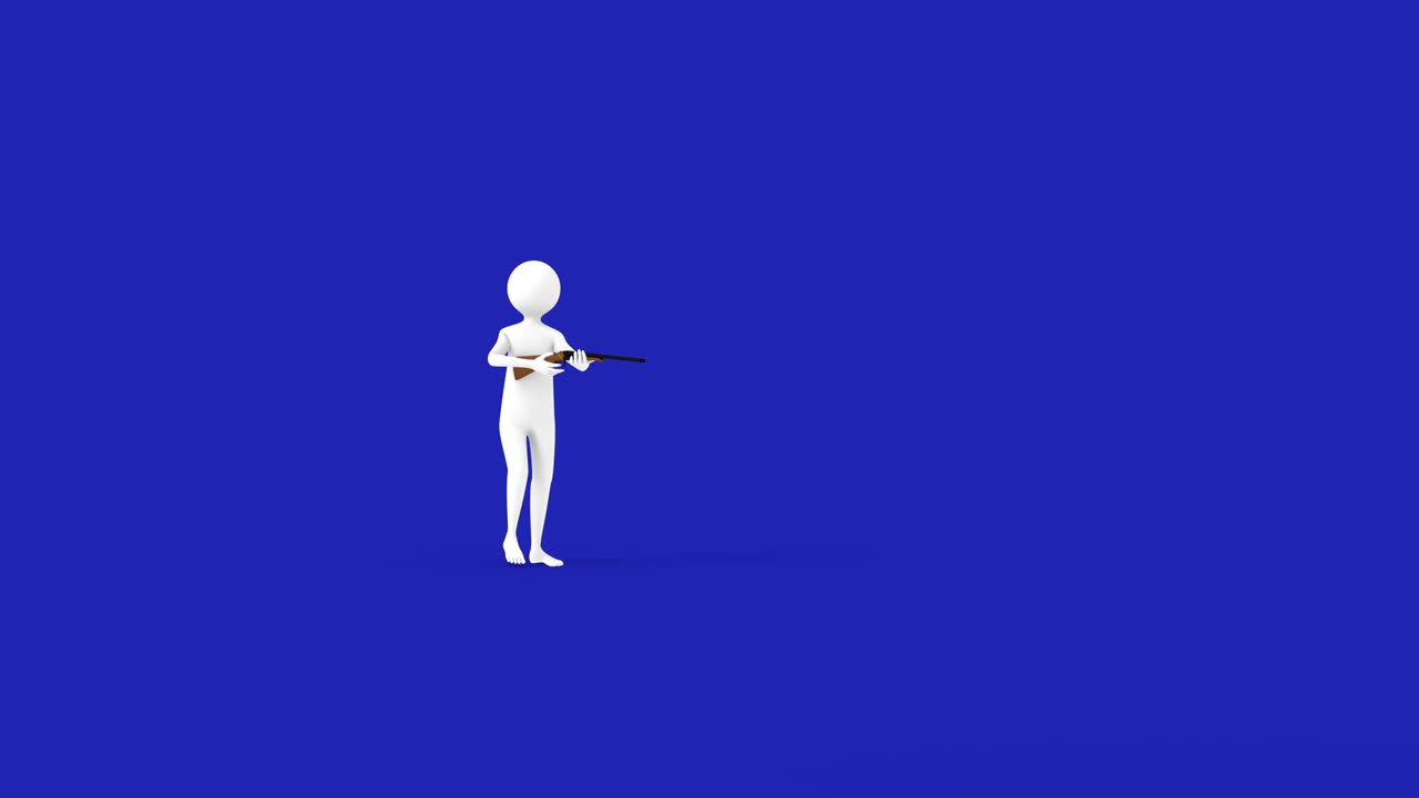 나무 새를 사냥하는 파란색 배경