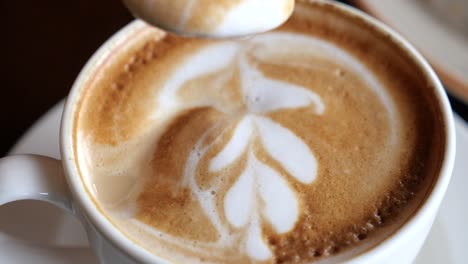 close-up of latte art