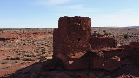 wukoki pueblo ruins in the arizonan deserted landscape