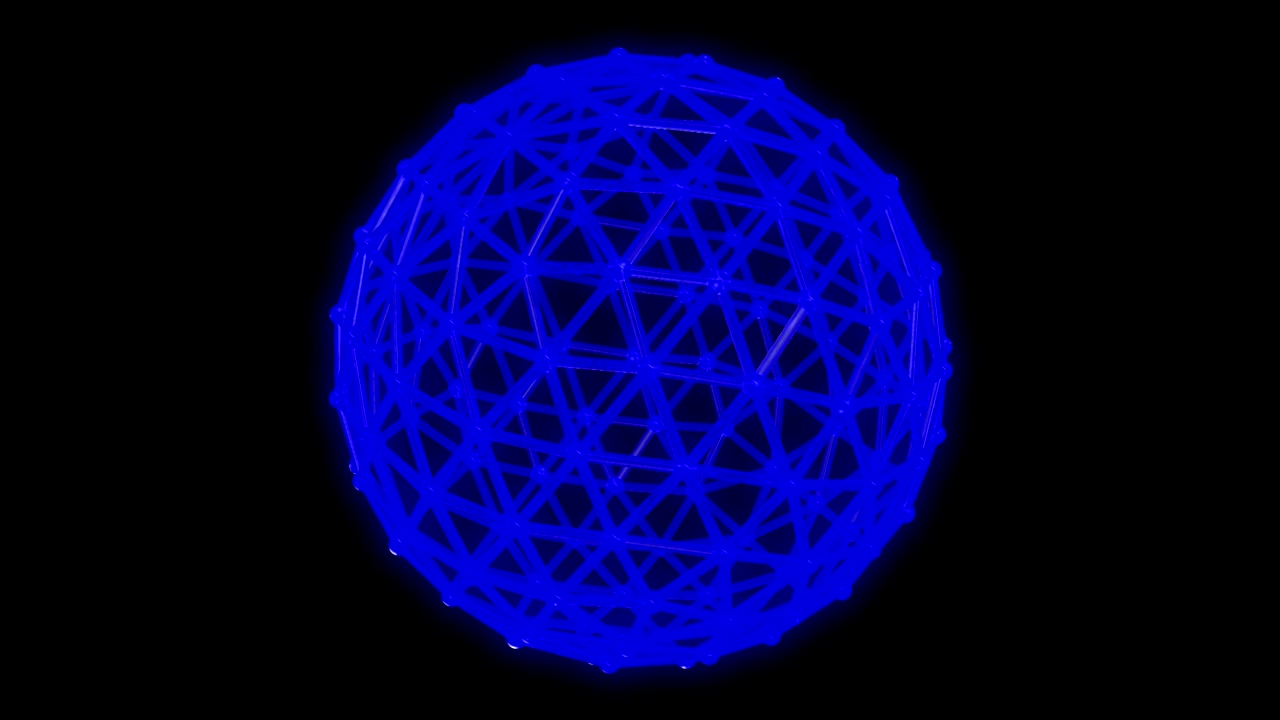 esfera de celosía brillante abstracta sobre un fondo transparente, luma mate